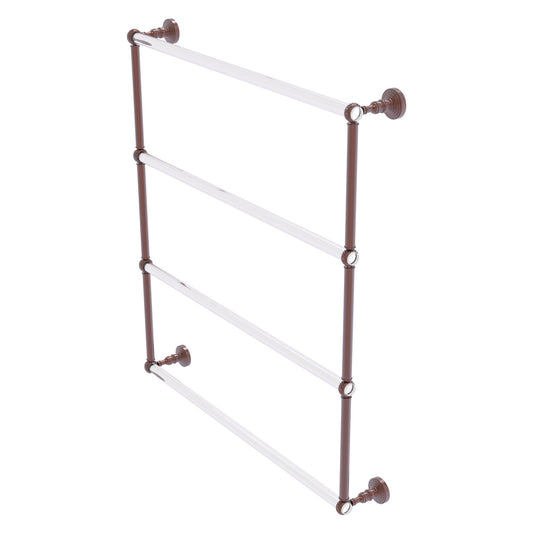 Allied Brass Pacific Grove 32.2" x 4.7" Antique Copper Solid Brass 4-Tier Ladder Towel Bar With Twisted Accents
