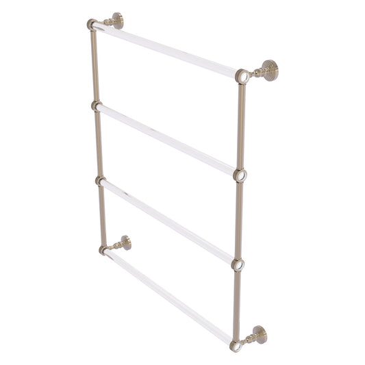 Allied Brass Pacific Grove 32.2" x 4.7" Antique Pewter Solid Brass 4-Tier Ladder Towel Bar With Dotted Accents