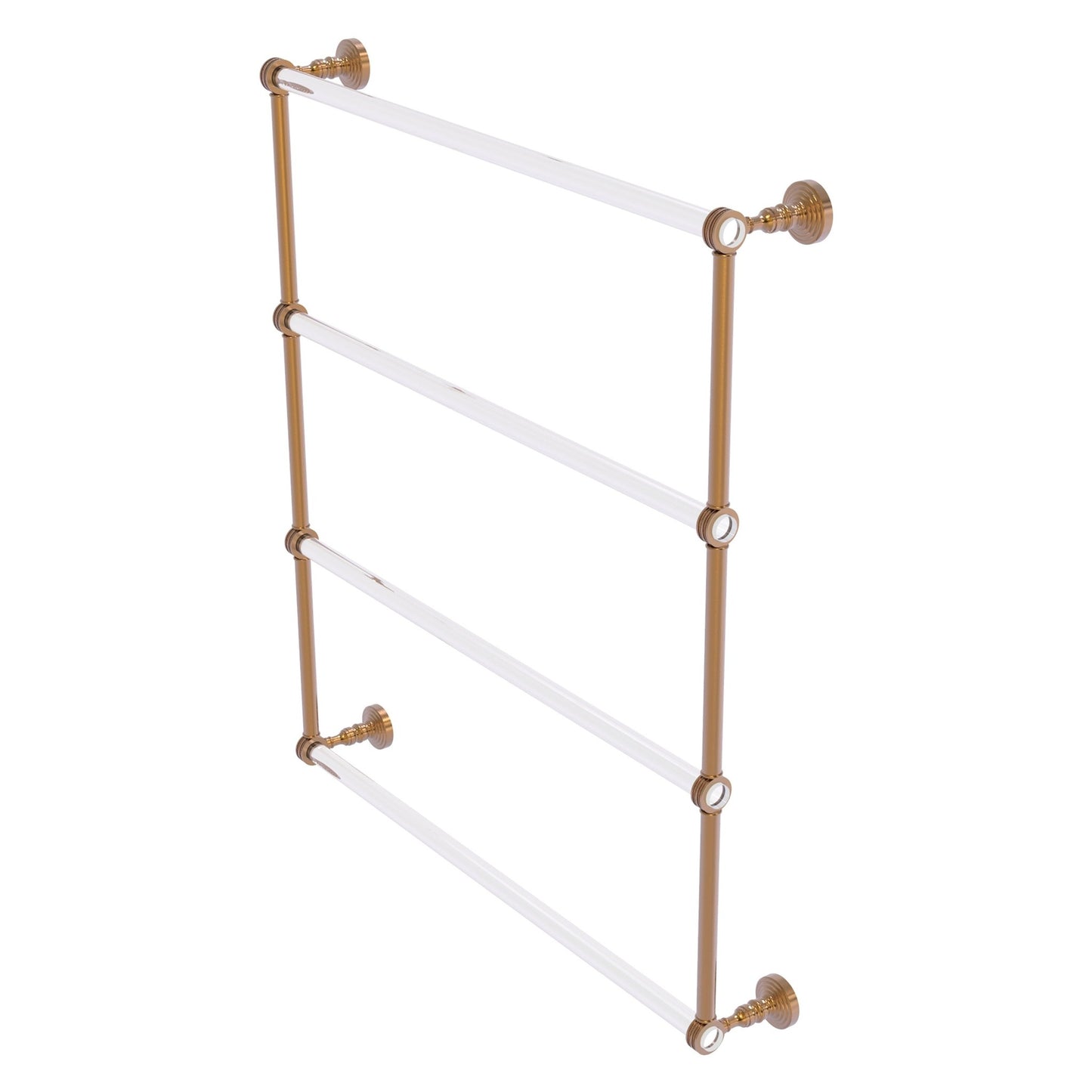 Allied Brass Pacific Grove 32.2" x 4.7" Brushed Bronze Solid Brass 4-Tier Ladder Towel Bar With Dotted Accents