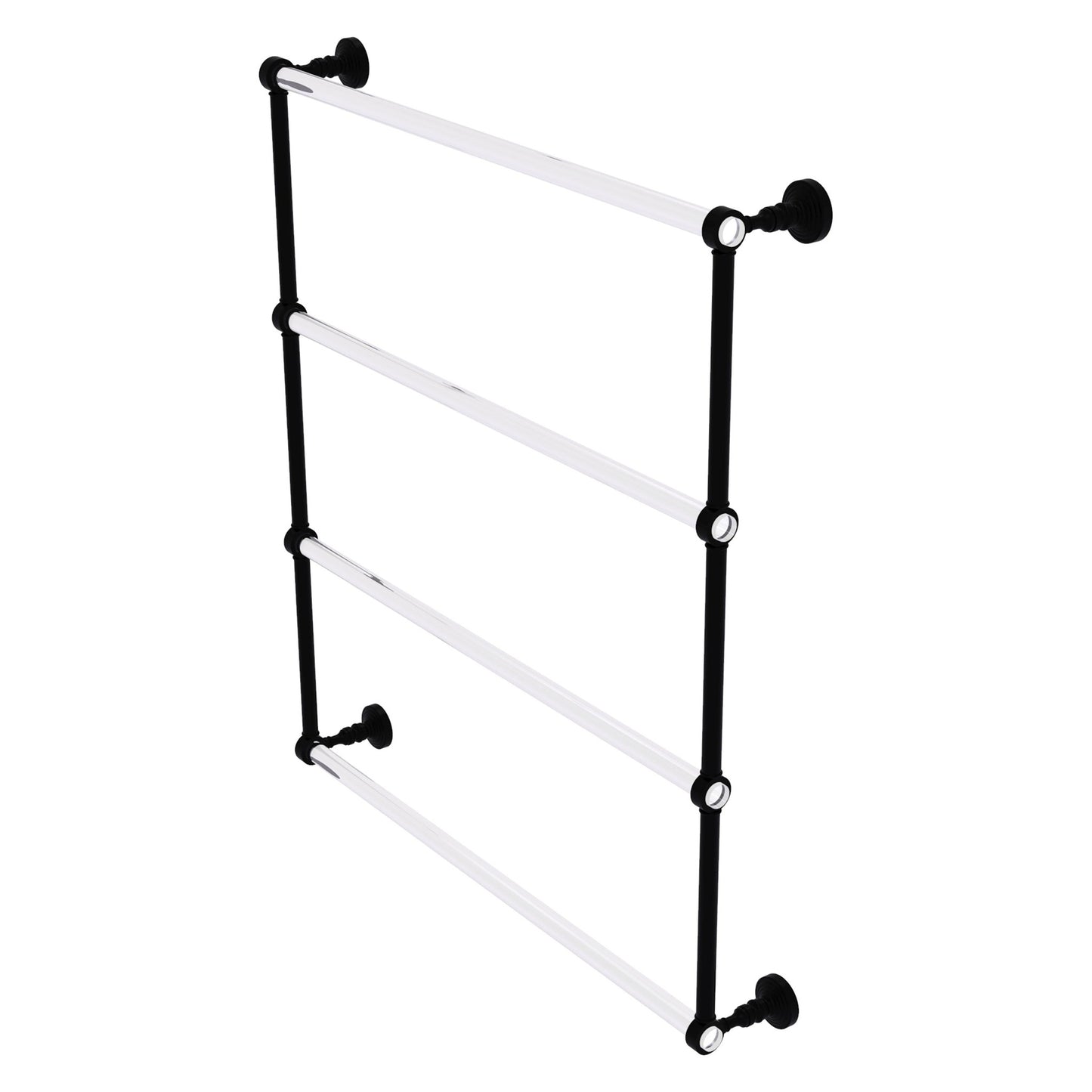 Allied Brass Pacific Grove 32.2" x 4.7" Matte Black Solid Brass 4-Tier Ladder Towel Bar