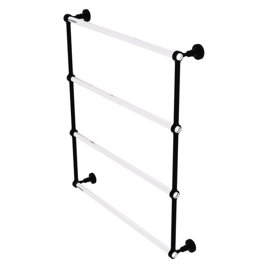 Allied Brass Pacific Grove 32.2" x 4.7" Matte Black Solid Brass 4-Tier Ladder Towel Bar