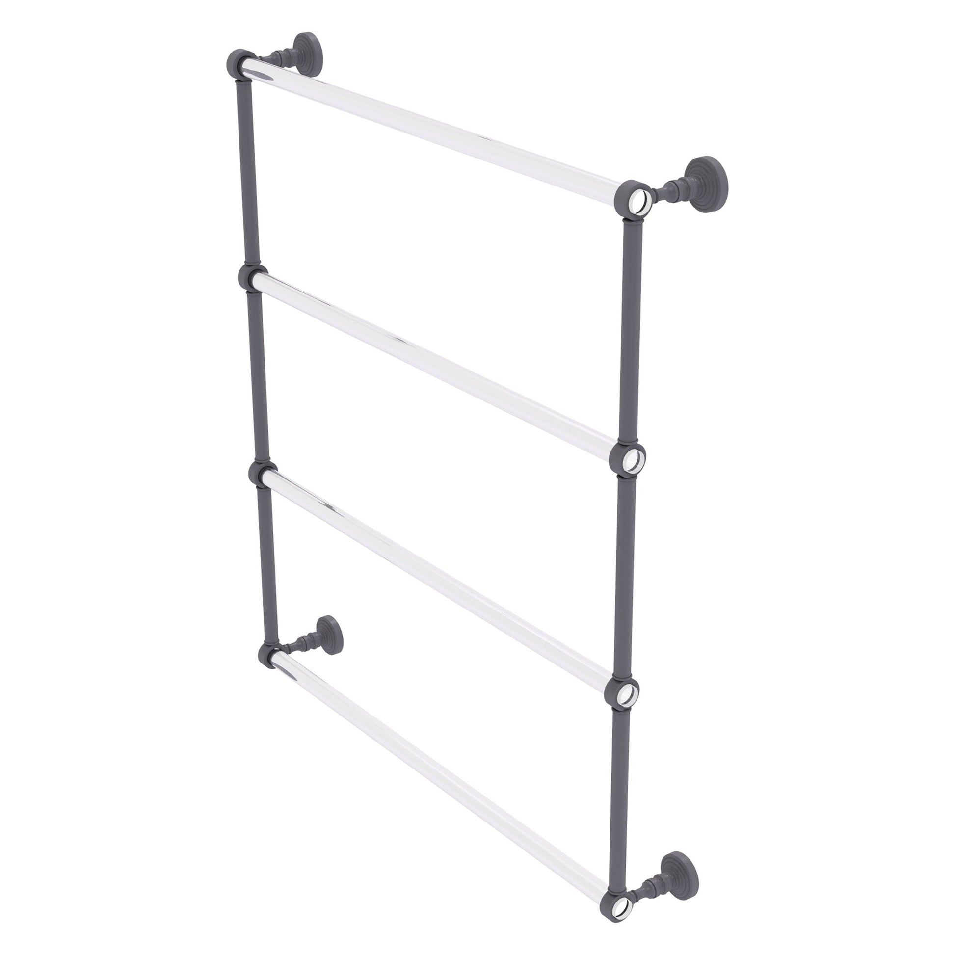 Allied Brass Pacific Grove 32.2" x 4.7" Matte Gray Solid Brass 4-Tier Ladder Towel Bar