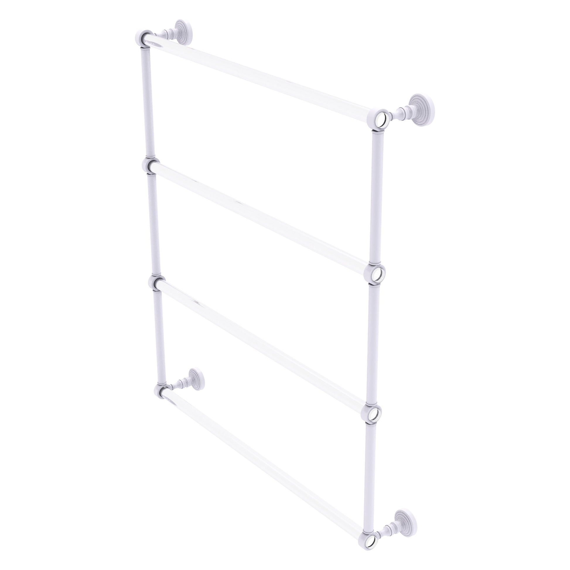 Allied Brass Pacific Grove 32.2" x 4.7" Matte White Solid Brass 4-Tier Ladder Towel Bar