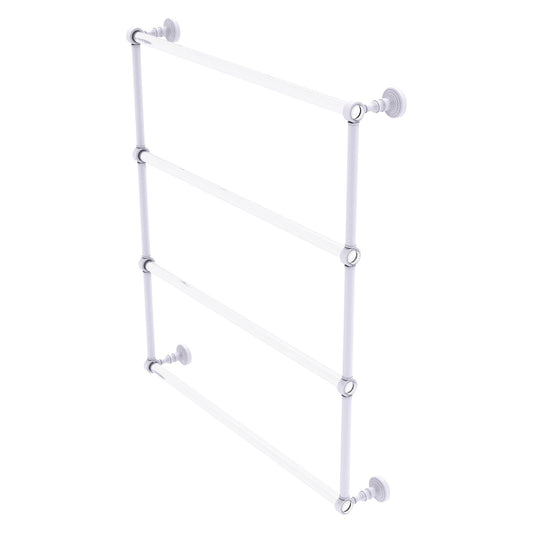 Allied Brass Pacific Grove 32.2" x 4.7" Matte White Solid Brass 4-Tier Ladder Towel Bar