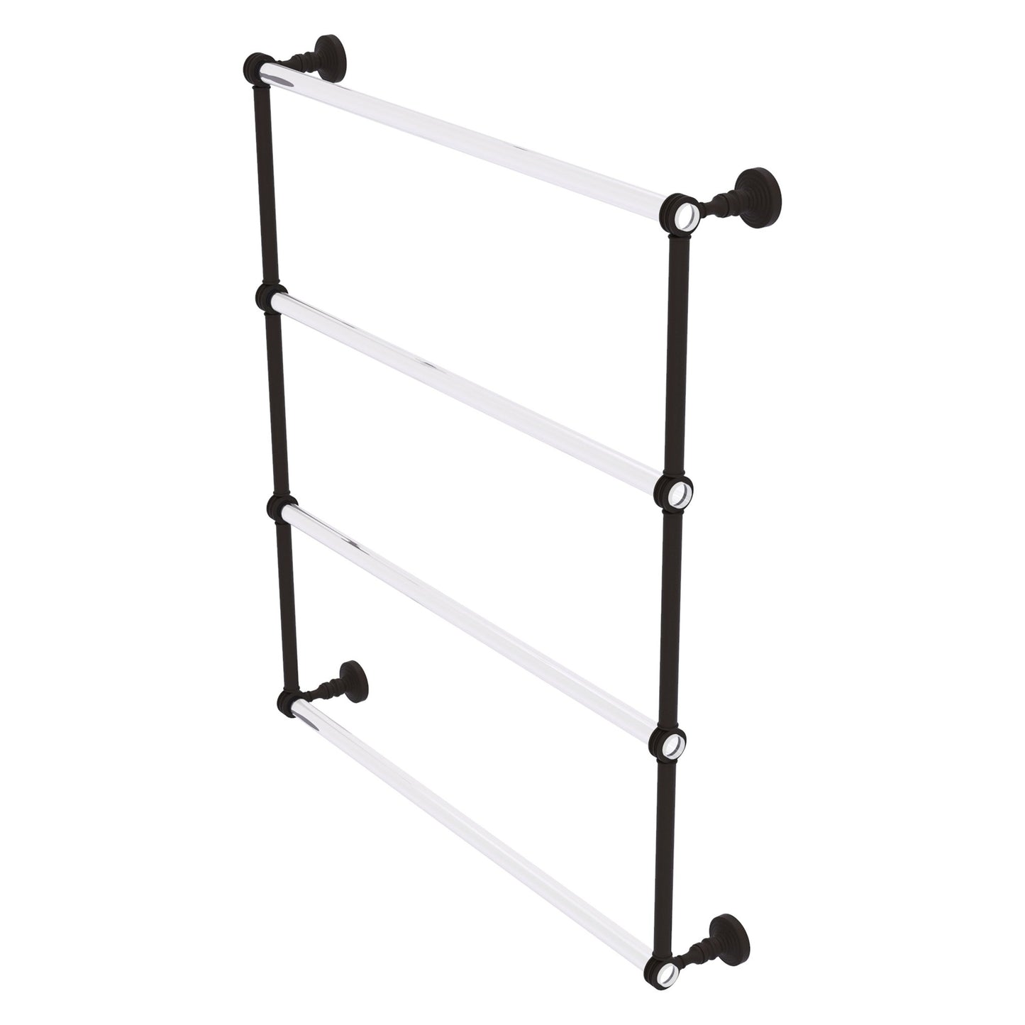 Allied Brass Pacific Grove 32.2" x 4.7" Oil Rubbed Bronze Solid Brass 4-Tier Ladder Towel Bar With Dotted Accents