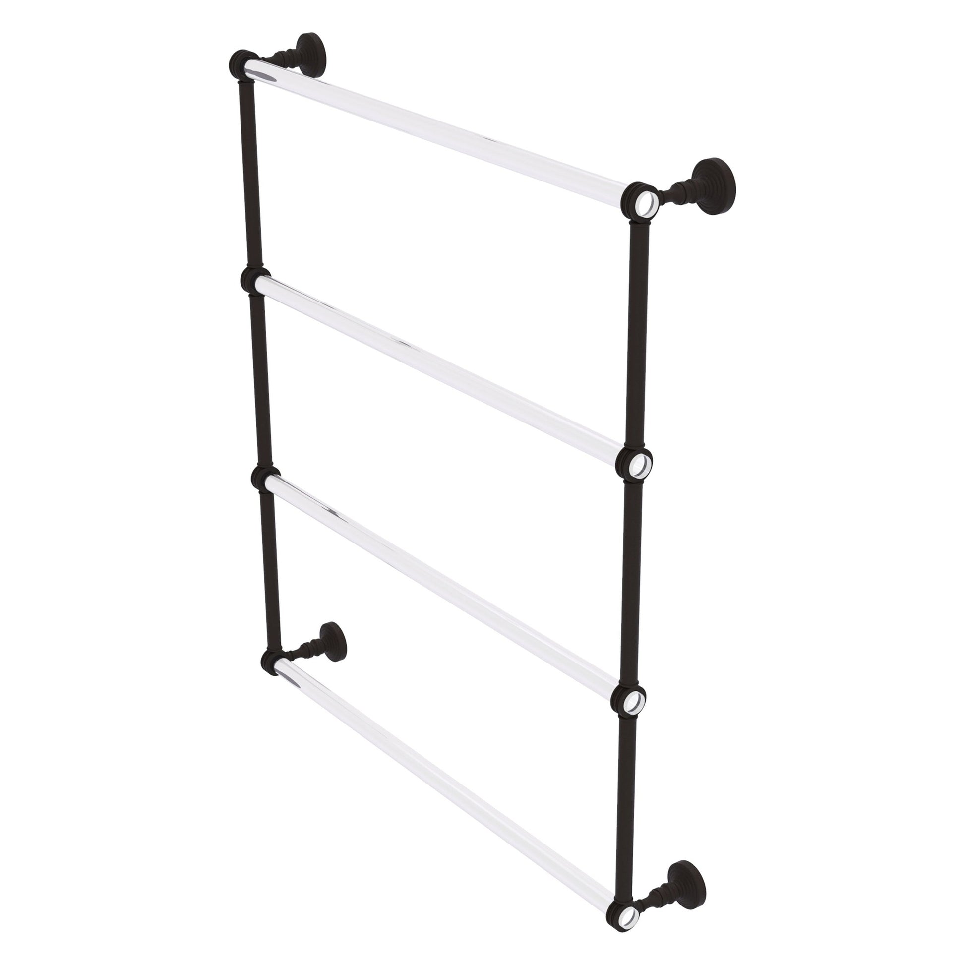 Allied Brass Pacific Grove 32.2" x 4.7" Oil Rubbed Bronze Solid Brass 4-Tier Ladder Towel Bar With Dotted Accents