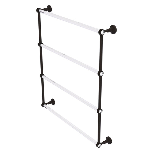 Allied Brass Pacific Grove 32.2" x 4.7" Oil Rubbed Bronze Solid Brass 4-Tier Ladder Towel Bar With Dotted Accents