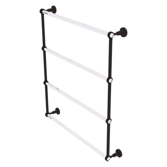 Allied Brass Pacific Grove 32.2" x 4.7" Oil Rubbed Bronze Solid Brass 4-Tier Ladder Towel Bar With Grooved Accents