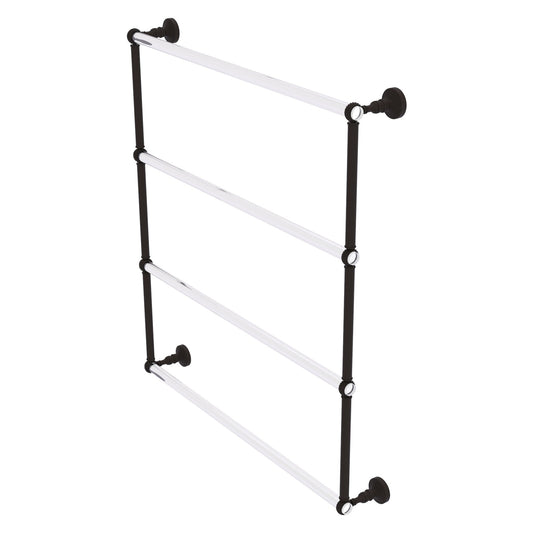 Allied Brass Pacific Grove 32.2" x 4.7" Oil Rubbed Bronze Solid Brass 4-Tier Ladder Towel Bar With Twisted Accents