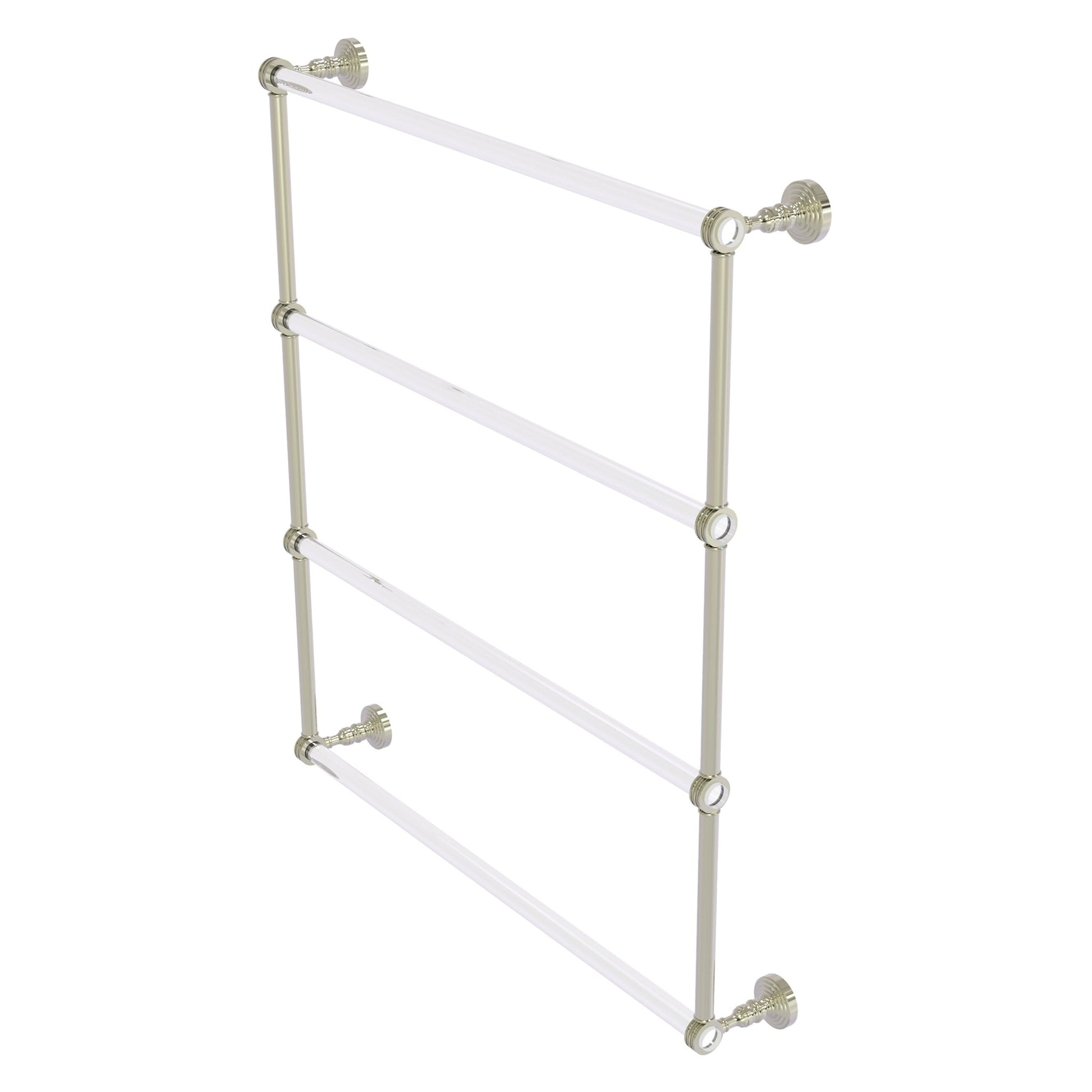 Allied Brass Pacific Grove 32.2" x 4.7" Polished Nickel Solid Brass 4-Tier Ladder Towel Bar With Dotted Accents