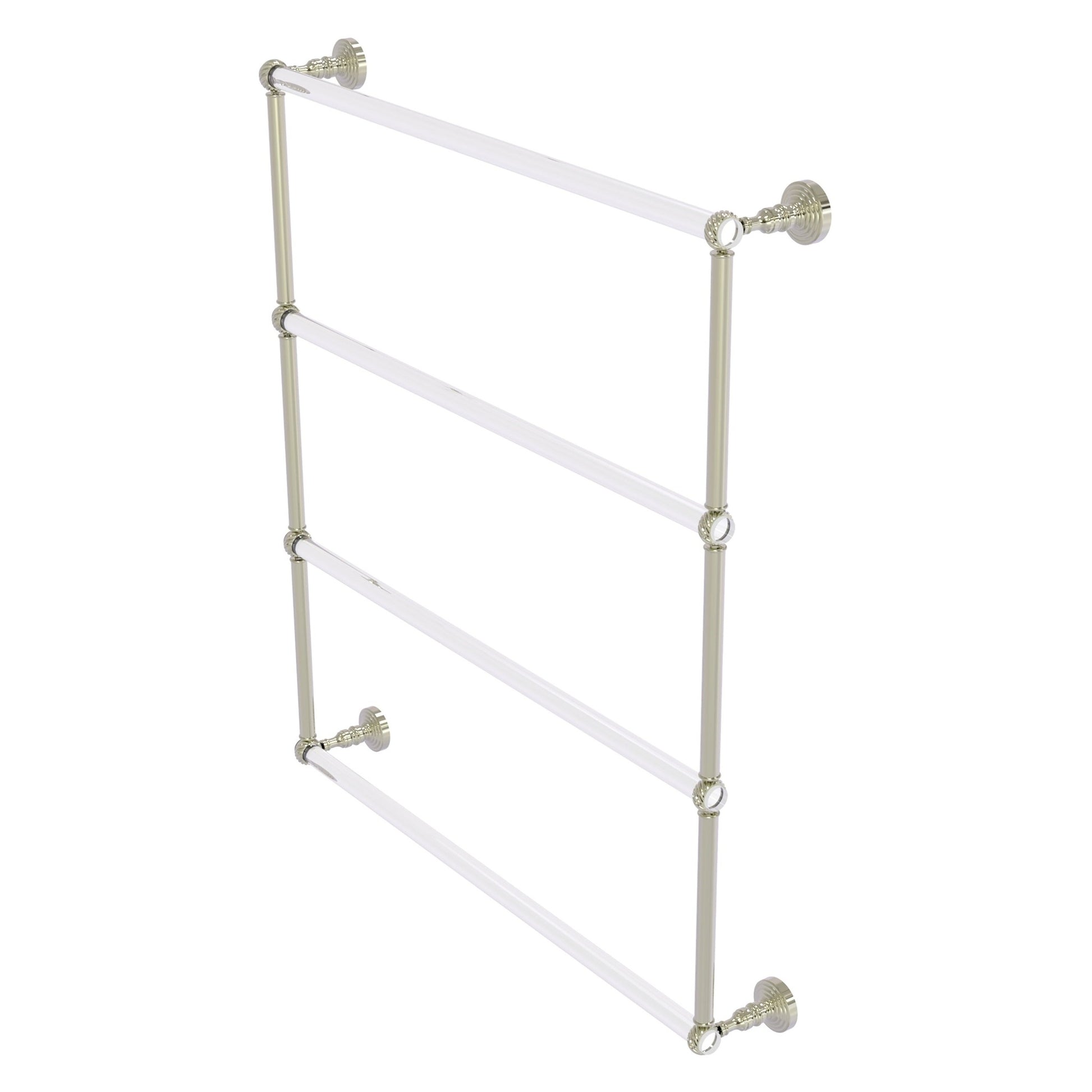 Allied Brass Pacific Grove 32.2" x 4.7" Polished Nickel Solid Brass 4-Tier Ladder Towel Bar With Twisted Accents