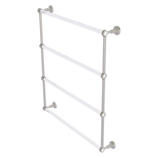 Allied Brass Pacific Grove 32.2" x 4.7" Satin Nickel Solid Brass 4-Tier Ladder Towel Bar With Dotted Accents