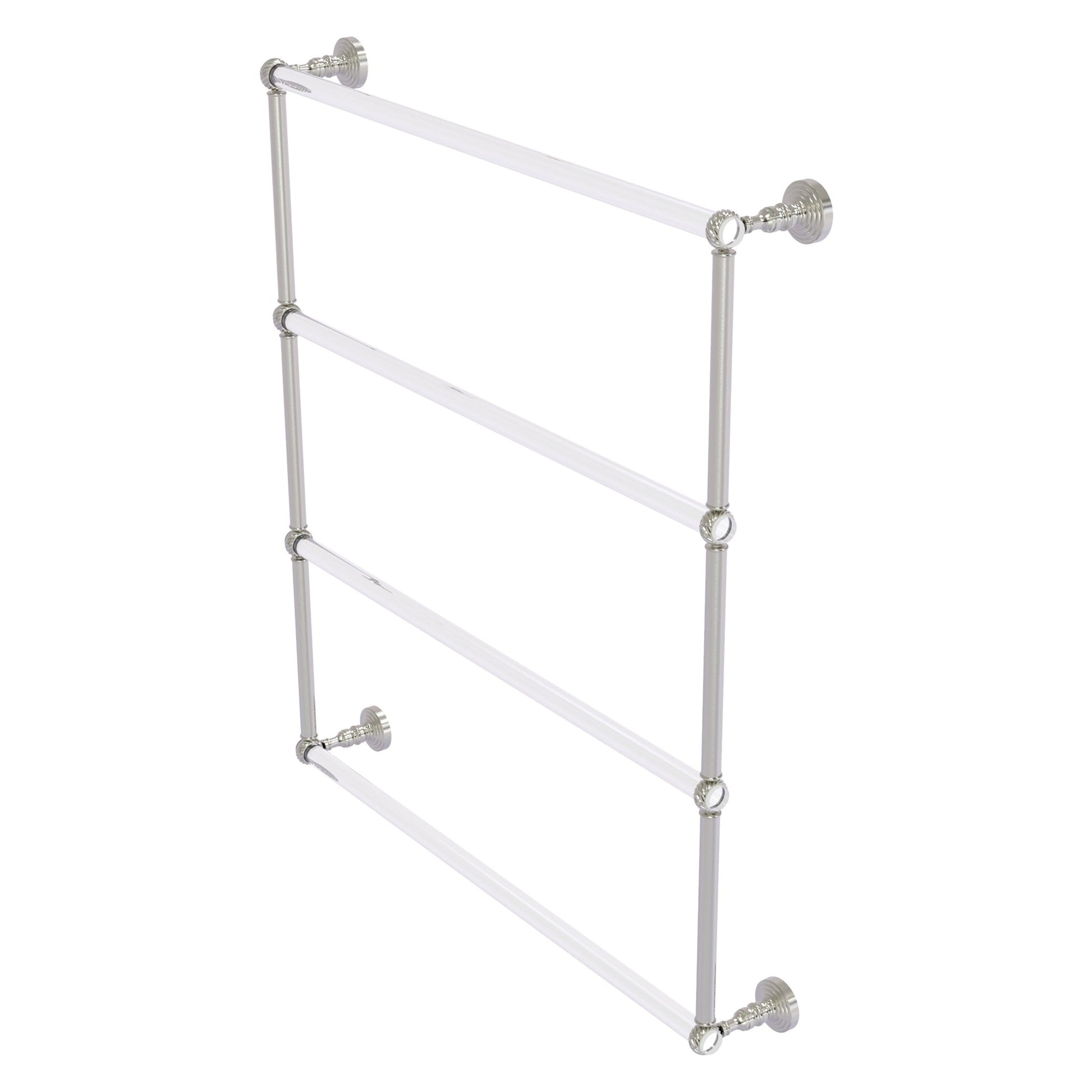 Allied Brass Pacific Grove 32.2" x 4.7" Satin Nickel Solid Brass 4-Tier Ladder Towel Bar With Twisted Accents