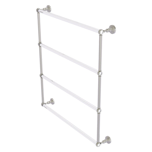 Allied Brass Pacific Grove 32.2" x 4.7" Satin Nickel Solid Brass 4-Tier Ladder Towel Bar With Twisted Accents