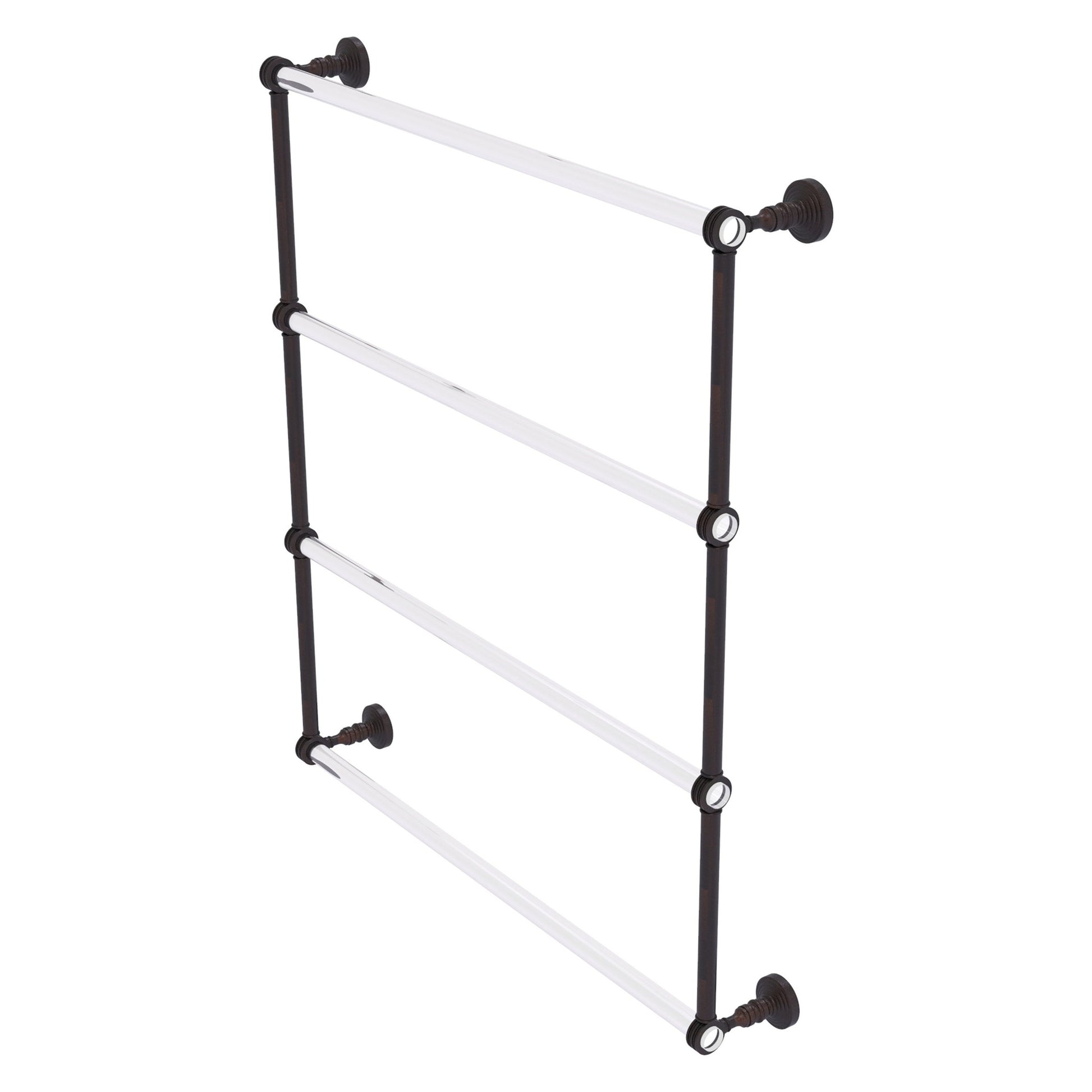 Allied Brass Pacific Grove 32.2" x 4.7" Venetian Bronze Solid Brass 4-Tier Ladder Towel Bar With Dotted Accents