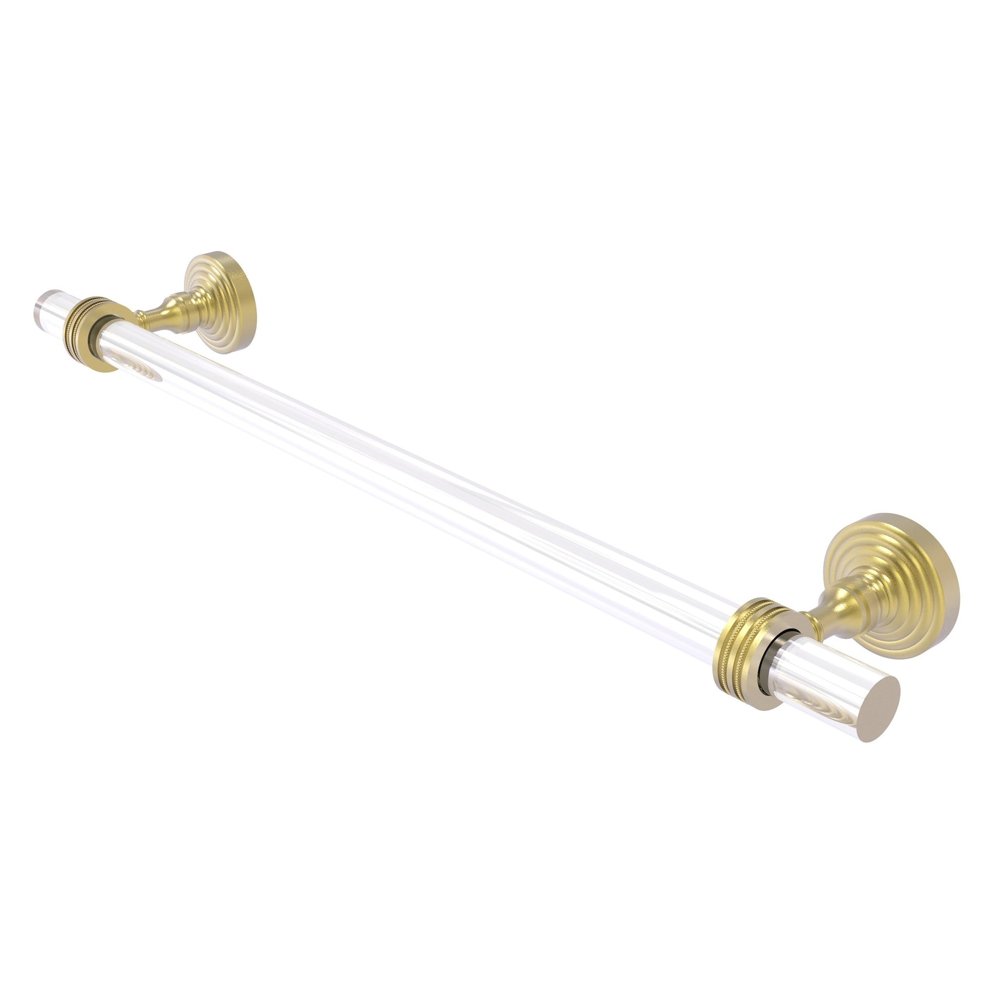 Allied Brass Pacific Grove 34" x 2.2" Satin Brass Solid Brass Towel Bar With Dotted Accents