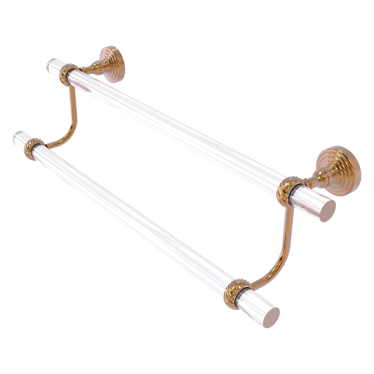 Allied Brass Pacific Grove 34" x 5.3" Brushed Bronze Solid Brass 30-Inch Double Towel Bar With Twisted Accents