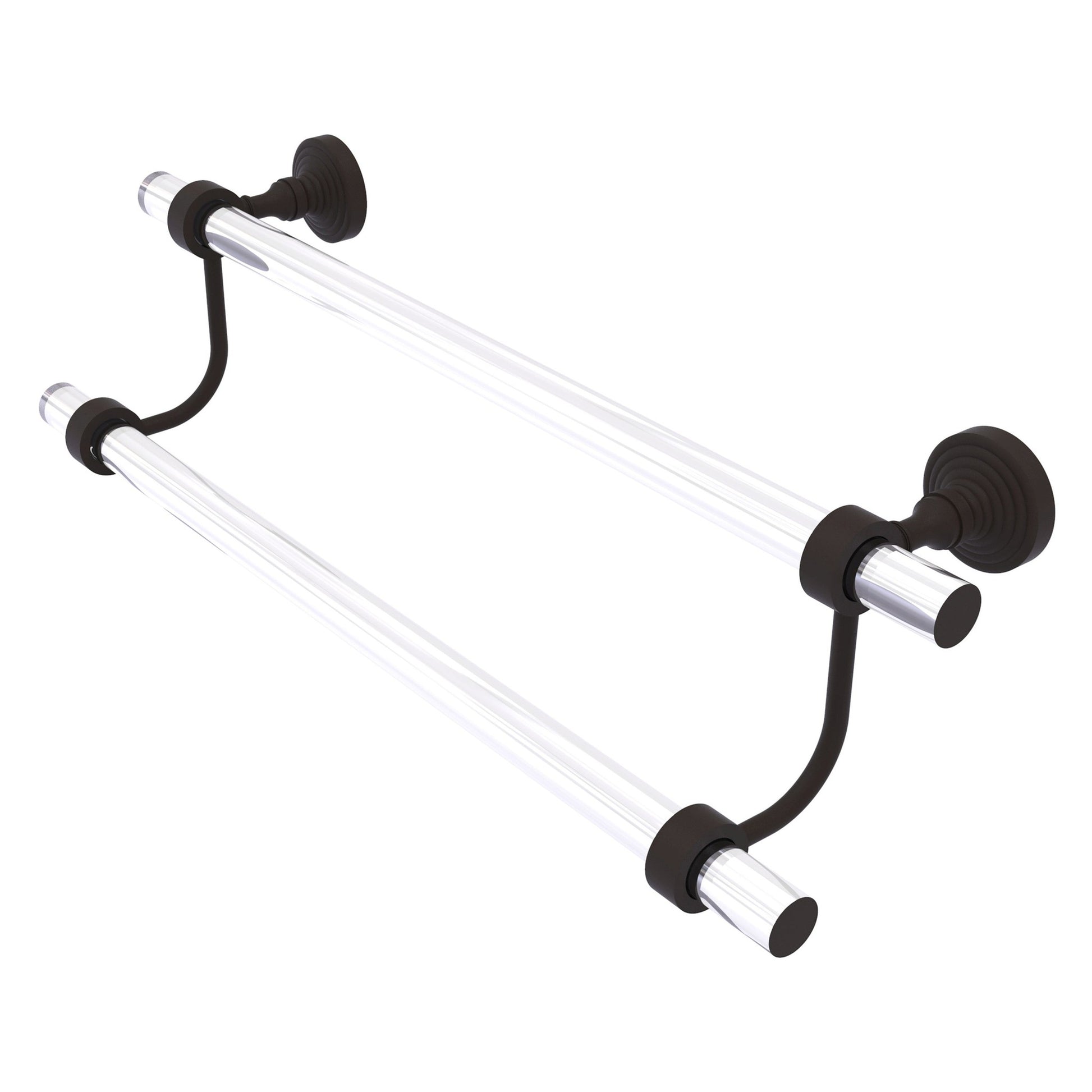 Allied Brass Pacific Grove 34" x 5.3" Oil Rubbed Bronze Solid Brass 18-Inch Double Towel Bar