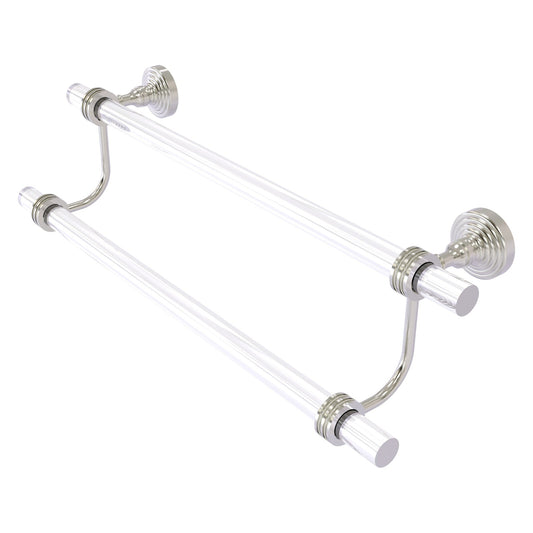 Allied Brass Pacific Grove 34" x 5.3" Satin Nickel Solid Brass 30-Inch Double Towel Bar With Dotted Accents