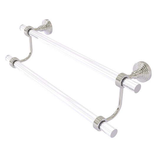 Allied Brass Pacific Grove 34" x 5.3" Satin Nickel Solid Brass 30-Inch Double Towel Bar With Grooved Accents