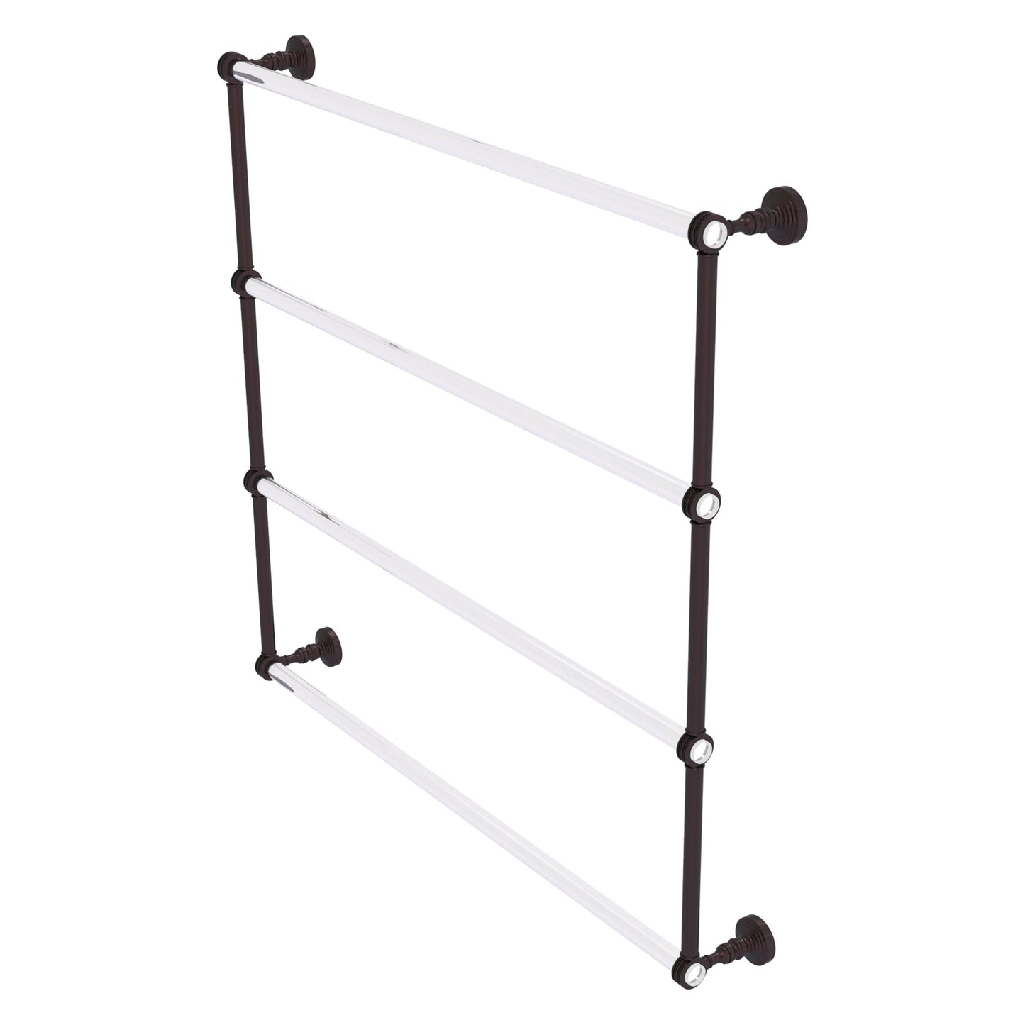 Allied Brass Pacific Grove 38.2" x 4.7" Antique Bronze Solid Brass 4-Tier Ladder Towel Bar With Dotted Accents