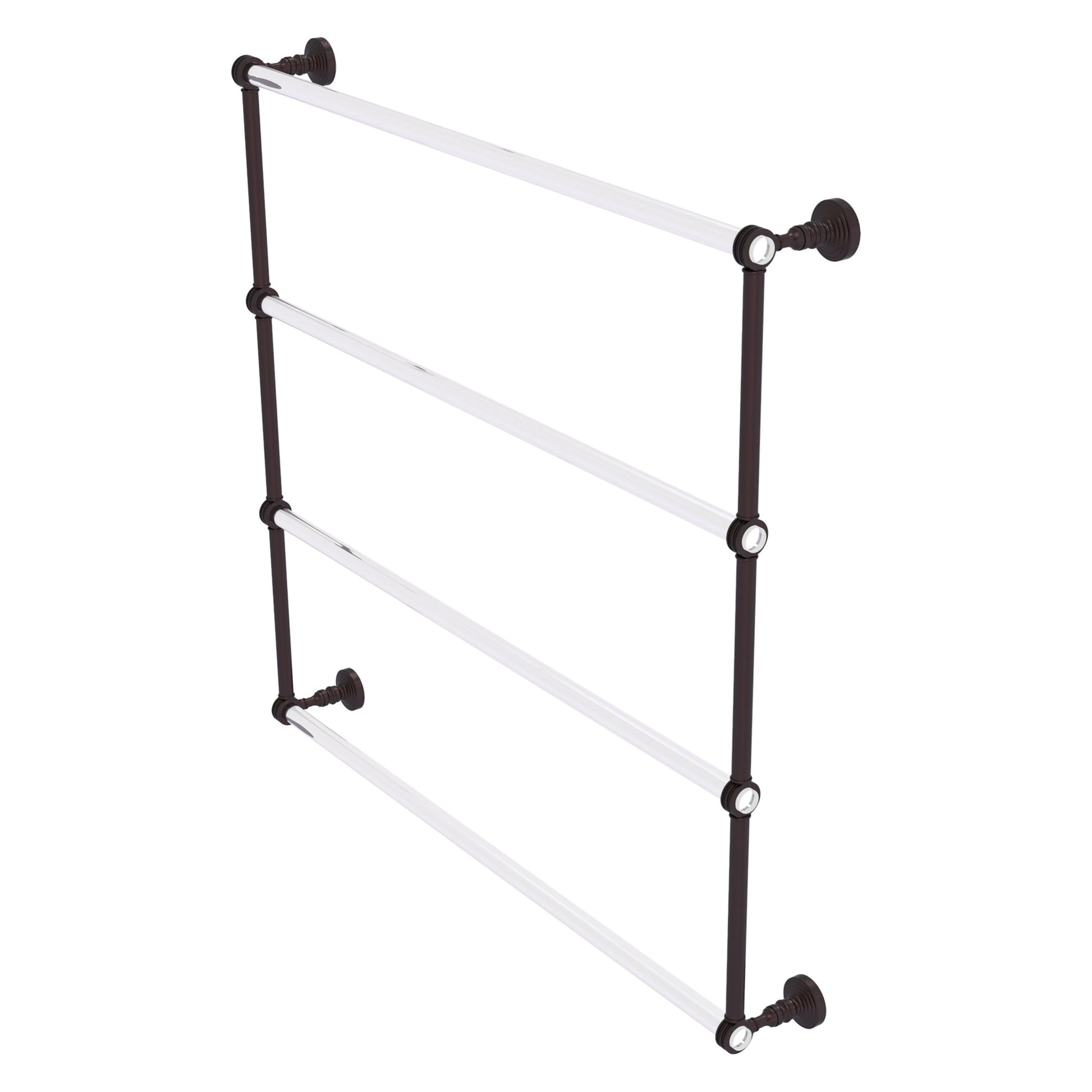 Allied Brass Pacific Grove 38.2" x 4.7" Antique Bronze Solid Brass 4-Tier Ladder Towel Bar With Dotted Accents