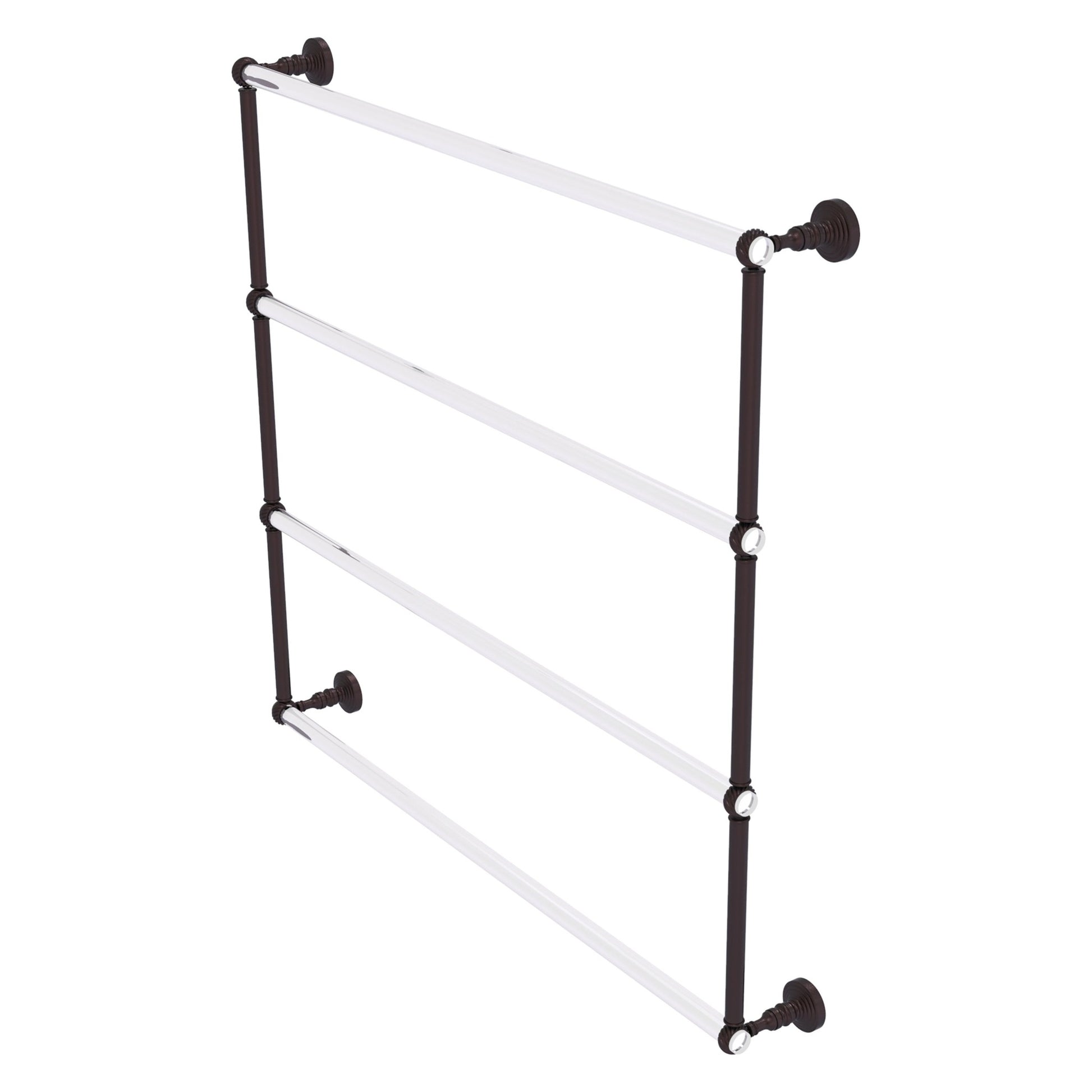 Allied Brass Pacific Grove 38.2" x 4.7" Antique Bronze Solid Brass 4-Tier Ladder Towel Bar With Twisted Accents