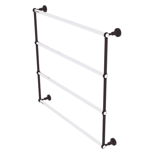 Allied Brass Pacific Grove 38.2" x 4.7" Antique Bronze Solid Brass 4-Tier Ladder Towel Bar With Twisted Accents