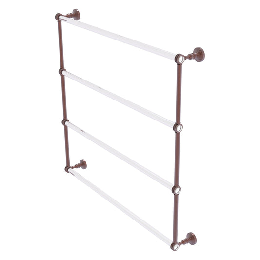 Allied Brass Pacific Grove 38.2" x 4.7" Antique Copper Solid Brass 4-Tier Ladder Towel Bar With Dotted Accents