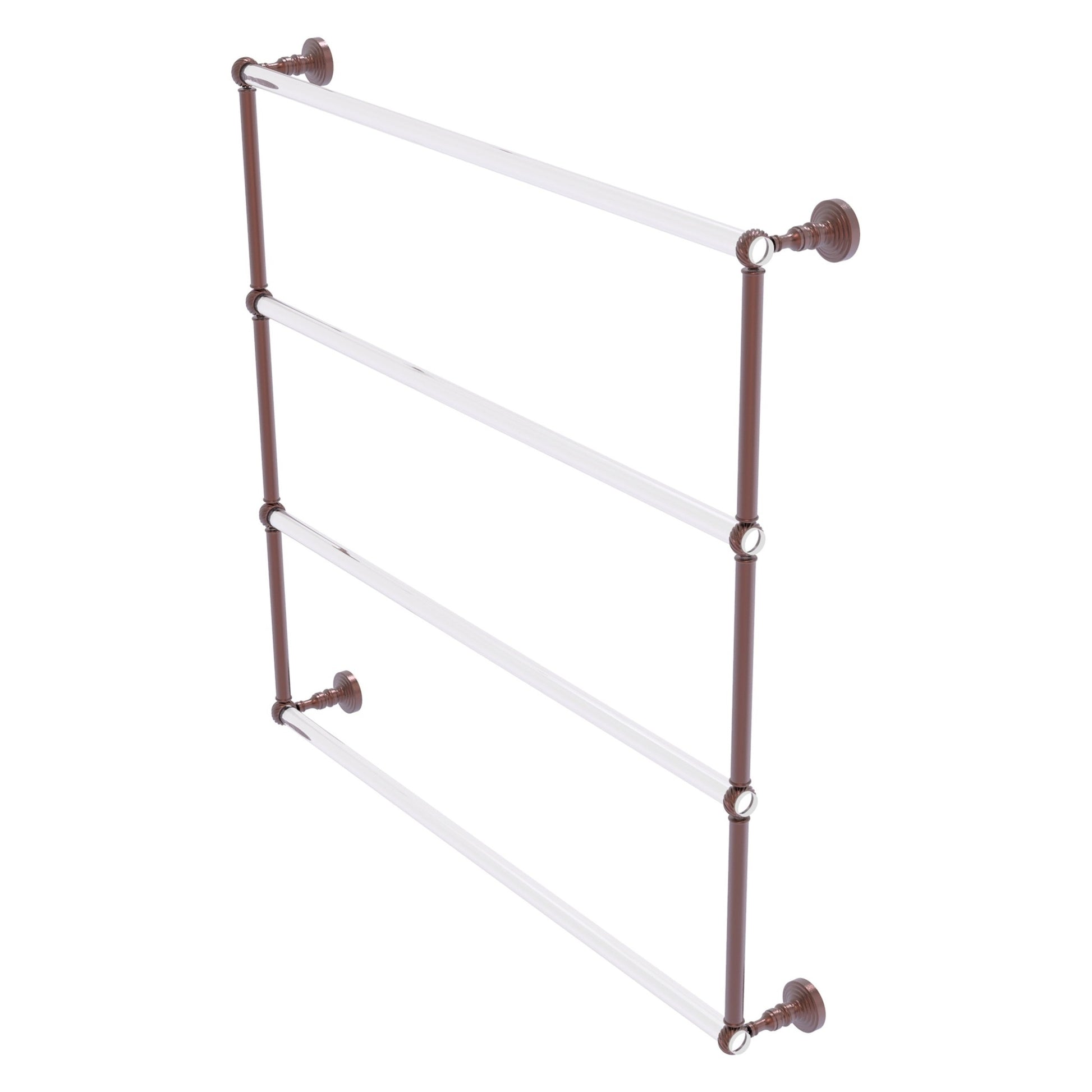 Allied Brass Pacific Grove 38.2" x 4.7" Antique Copper Solid Brass 4-Tier Ladder Towel Bar With Twisted Accents