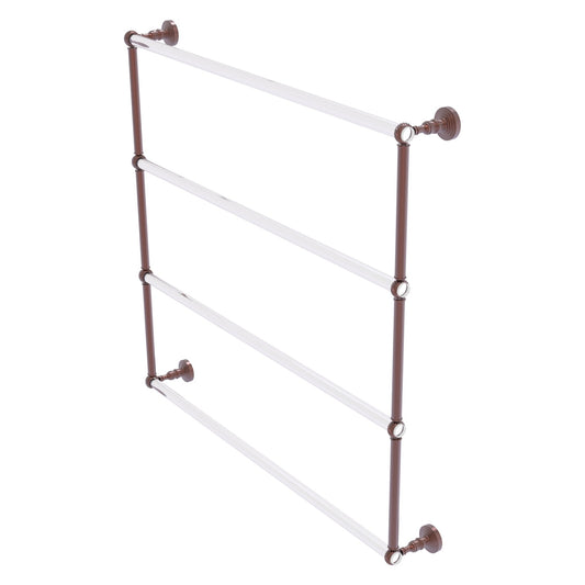 Allied Brass Pacific Grove 38.2" x 4.7" Antique Copper Solid Brass 4-Tier Ladder Towel Bar With Twisted Accents