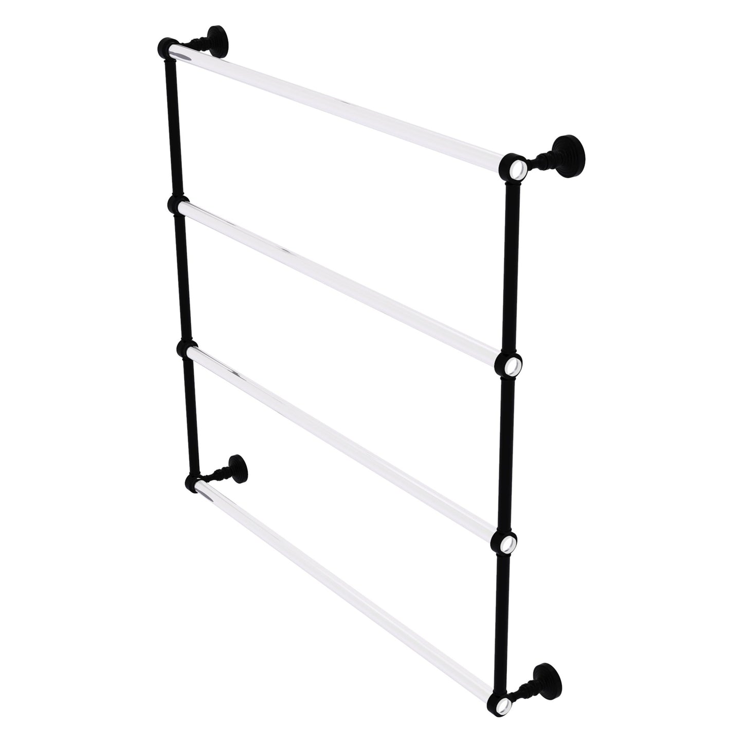 Allied Brass Pacific Grove 38.2" x 4.7" Matte Black Solid Brass 4-Tier Ladder Towel Bar