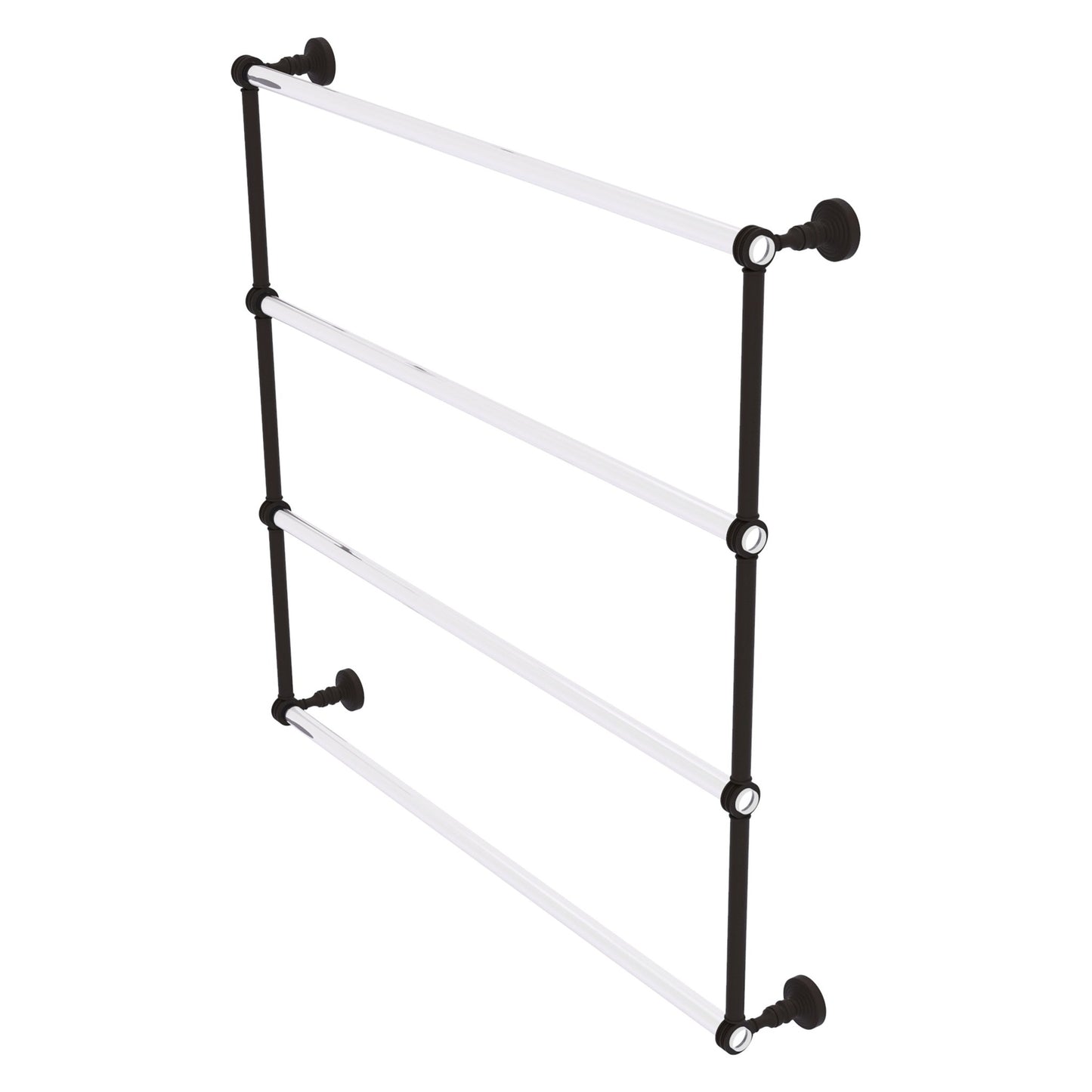 Allied Brass Pacific Grove 38.2" x 4.7" Oil Rubbed Bronze Solid Brass 4-Tier Ladder Towel Bar With Dotted Accents