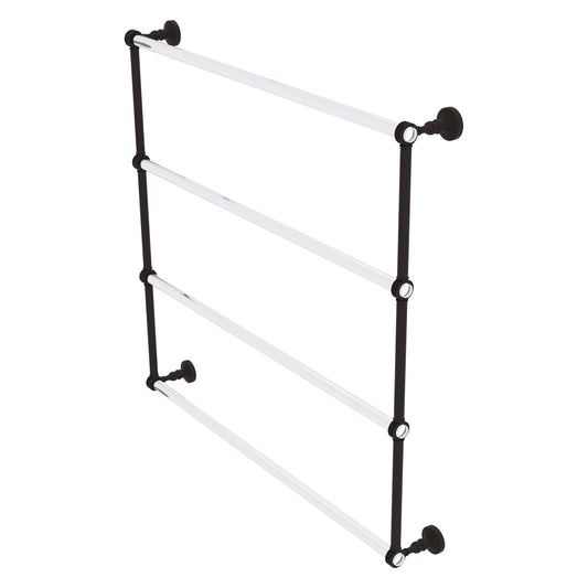 Allied Brass Pacific Grove 38.2" x 4.7" Oil Rubbed Bronze Solid Brass 4-Tier Ladder Towel Bar With Dotted Accents