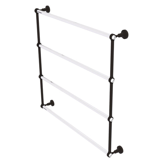 Allied Brass Pacific Grove 38.2" x 4.7" Oil Rubbed Bronze Solid Brass 4-Tier Ladder Towel Bar With Grooved Accents