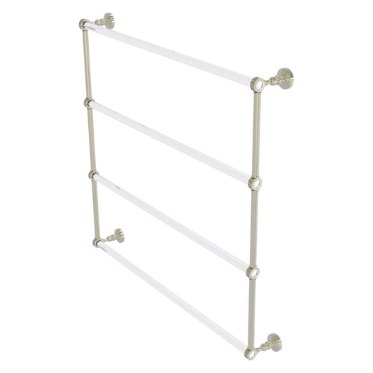 Allied Brass Pacific Grove 38.2" x 4.7" Polished Nickel Solid Brass 4-Tier Ladder Towel Bar With Dotted Accents