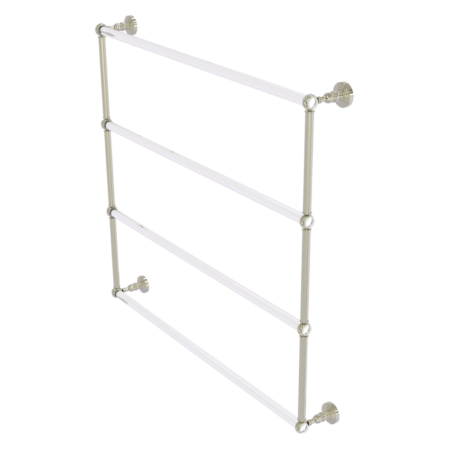 Allied Brass Pacific Grove 38.2" x 4.7" Polished Nickel Solid Brass 4-Tier Ladder Towel Bar With Twisted Accents