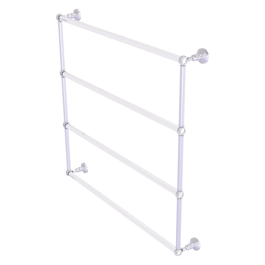 Allied Brass Pacific Grove 38.2" x 4.7" Satin Chrome Solid Brass 4-Tier Ladder Towel Bar With Twisted Accents