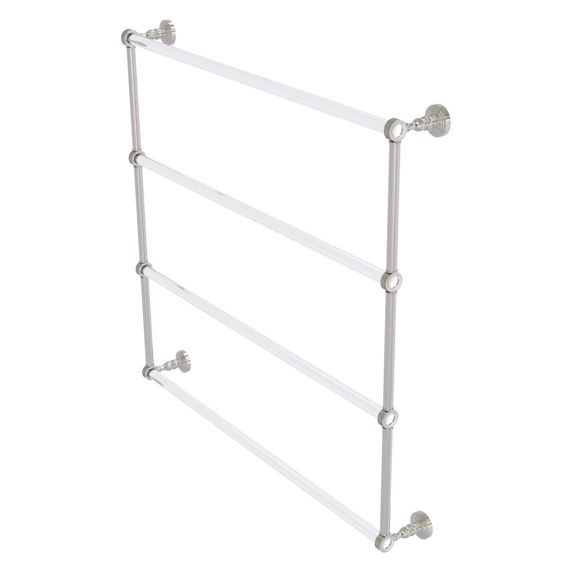 Allied Brass Pacific Grove 38.2" x 4.7" Satin Nickel Solid Brass 4-Tier Ladder Towel Bar With Dotted Accents