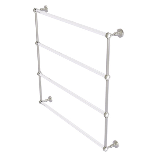 Allied Brass Pacific Grove 38.2" x 4.7" Satin Nickel Solid Brass 4-Tier Ladder Towel Bar With Dotted Accents