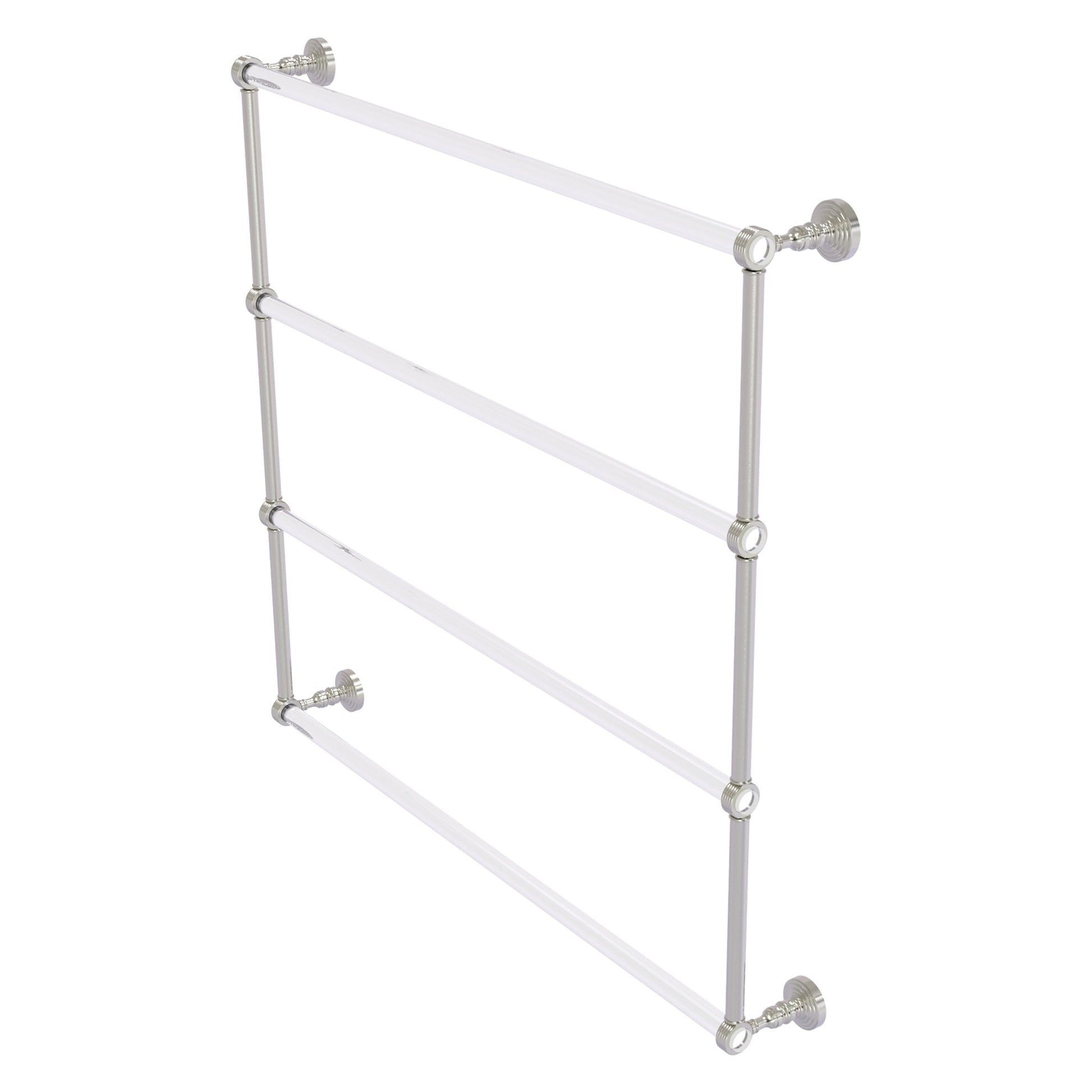 Allied Brass Pacific Grove 38.2" x 4.7" Satin Nickel Solid Brass 4-Tier Ladder Towel Bar With Grooved Accents