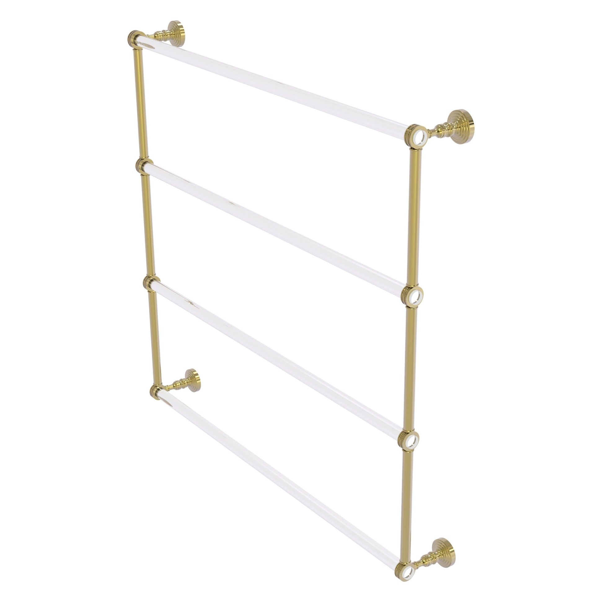Allied Brass Pacific Grove 38.2" x 4.7" Unlacquered Brass Solid Brass 4-Tier Ladder Towel Bar With Dotted Accents