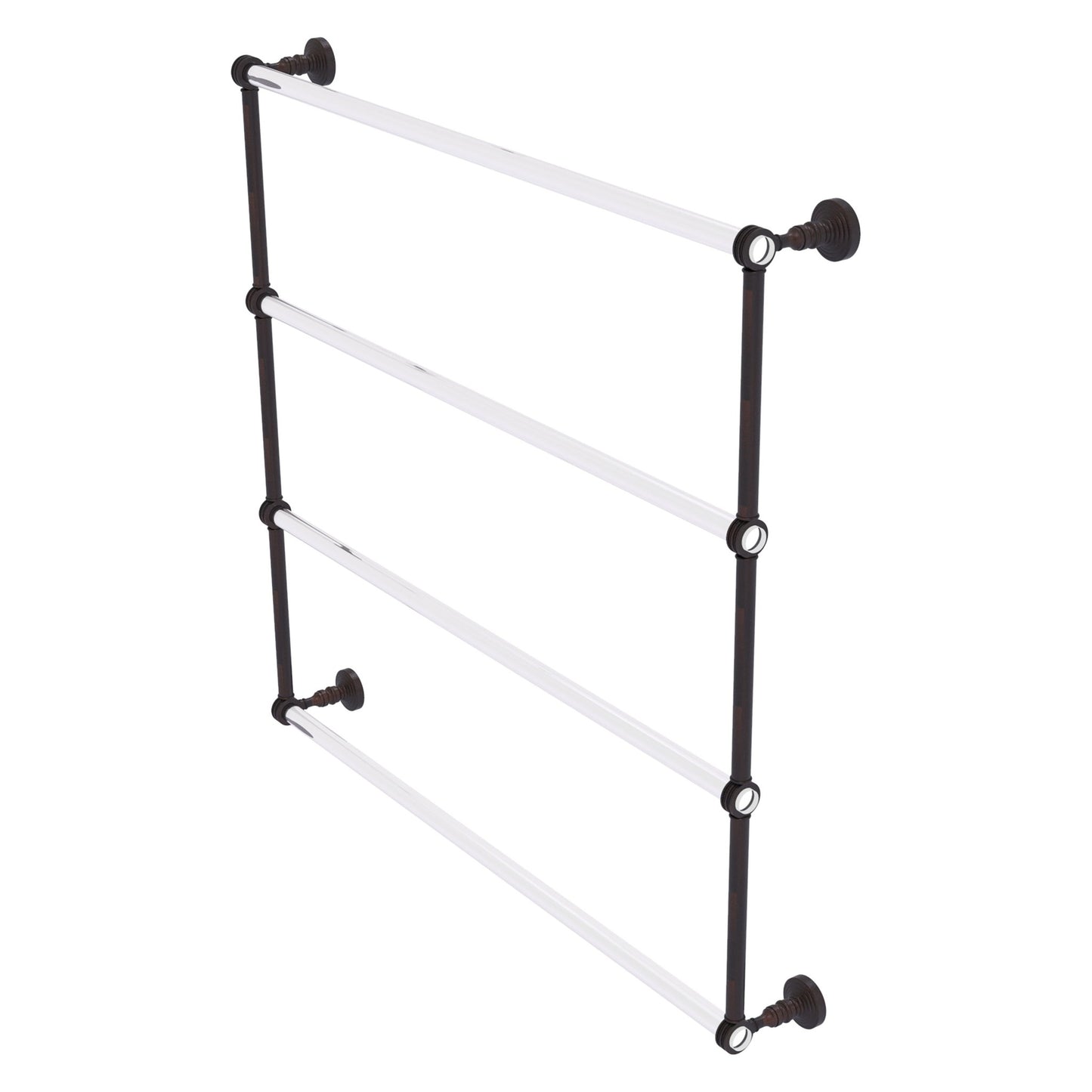Allied Brass Pacific Grove 38.2" x 4.7" Venetian Bronze Solid Brass 4-Tier Ladder Towel Bar With Dotted Accents