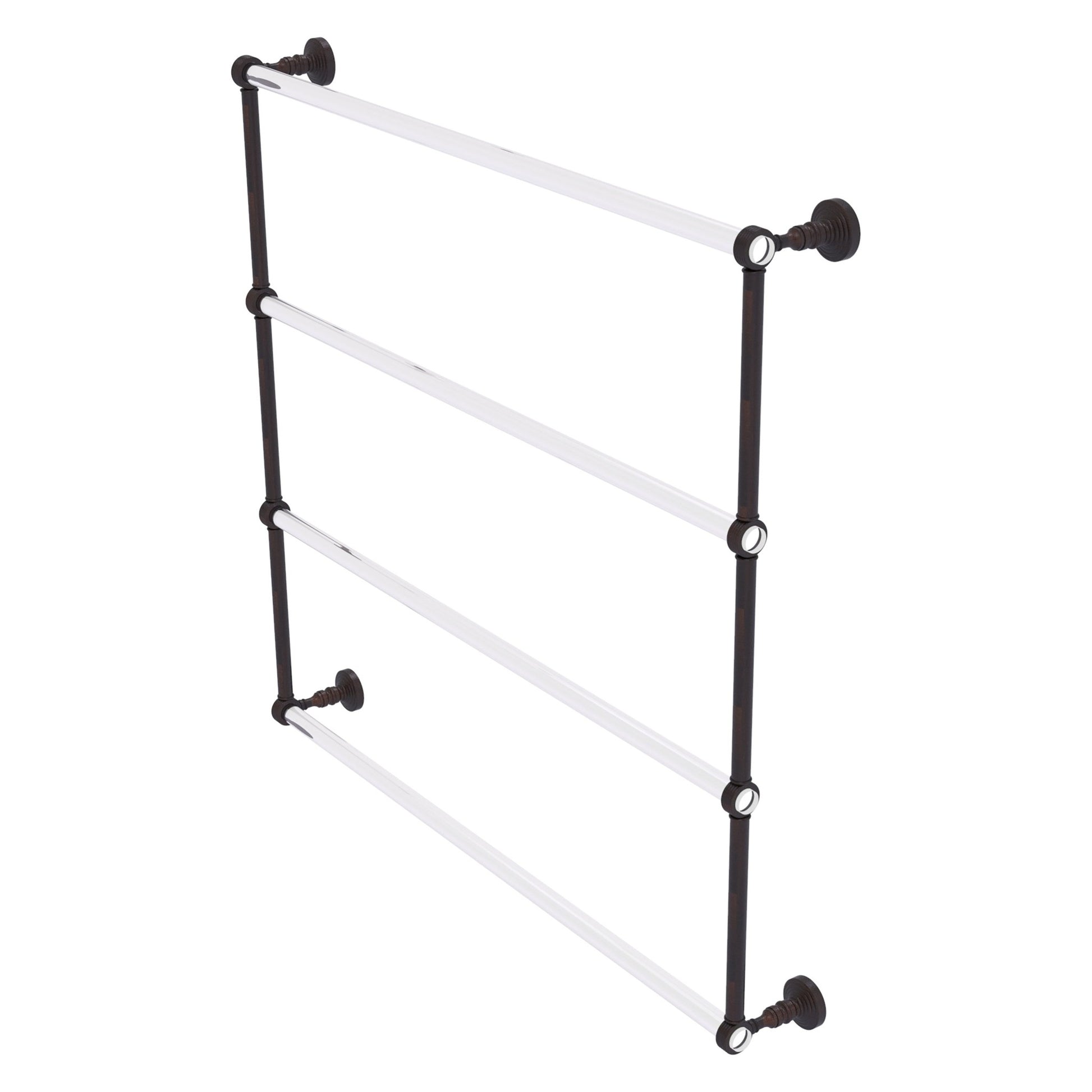 Allied Brass Pacific Grove 38.2" x 4.7" Venetian Bronze Solid Brass 4-Tier Ladder Towel Bar With Grooved Accents