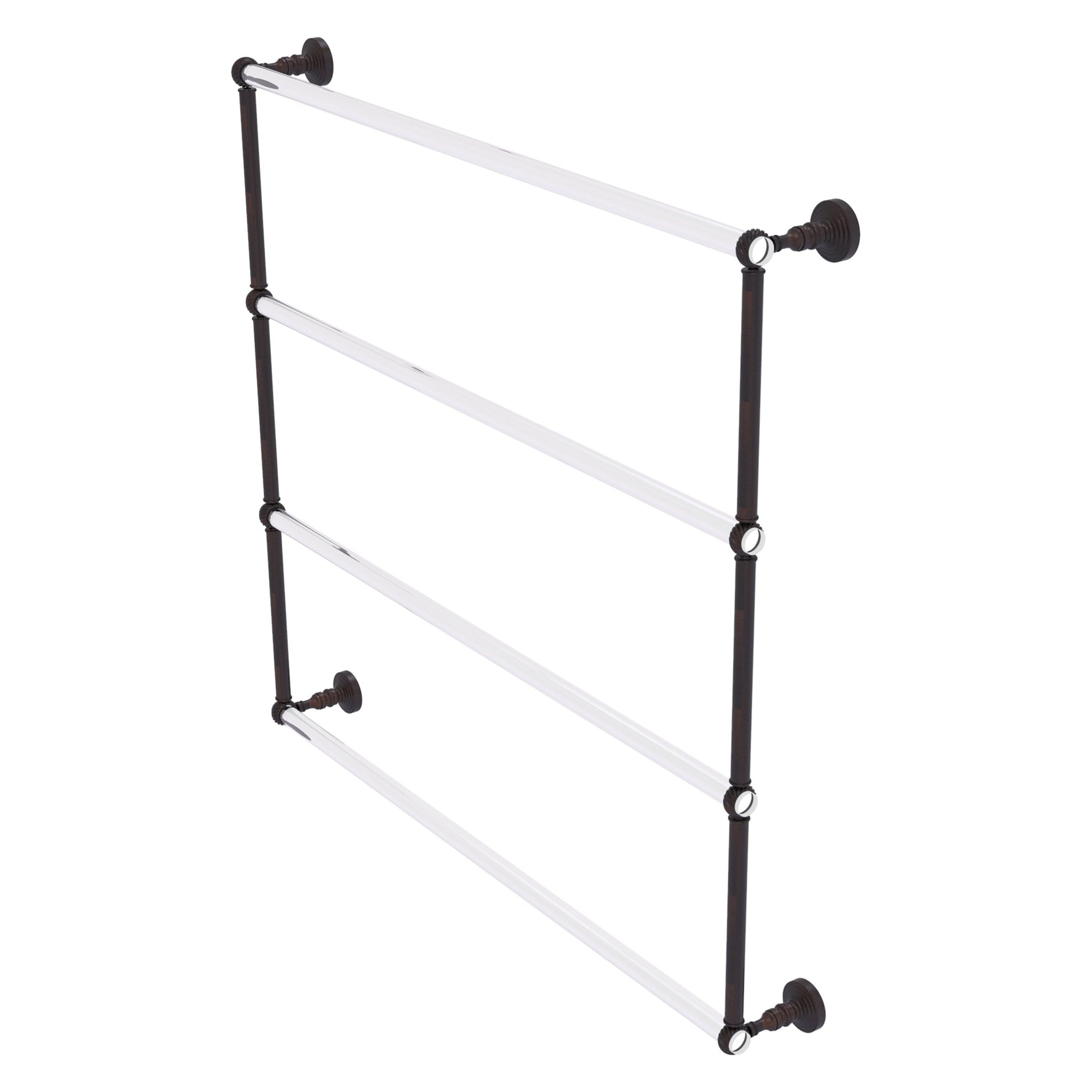 Allied Brass Pacific Grove 38.2" x 4.7" Venetian Bronze Solid Brass 4-Tier Ladder Towel Bar With Twisted Accents