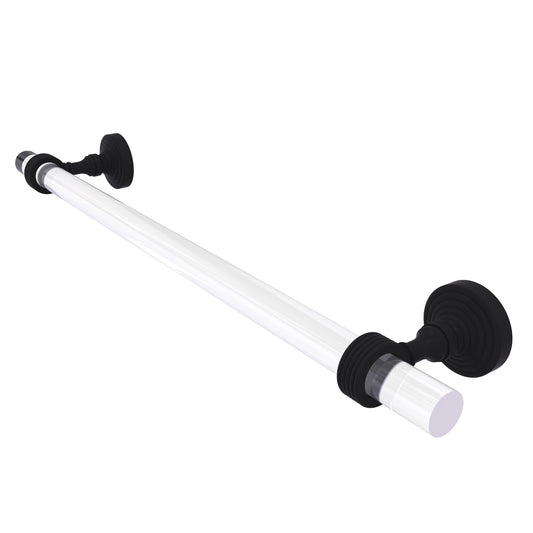 Allied Brass Pacific Grove 40" x 2.2" Matte Black Solid Brass 36-Inch Towel Bar With Grooved Accents