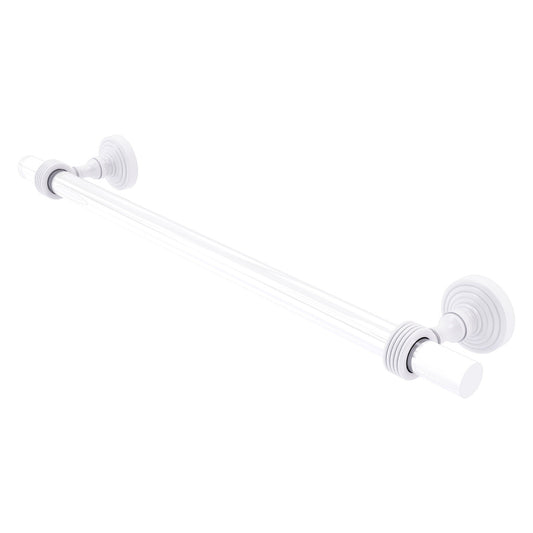 Allied Brass Pacific Grove 40" x 2.2" Matte White Solid Brass 36-Inch Towel Bar With Grooved Accents