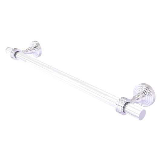 Allied Brass Pacific Grove 40" x 2.2" Satin Chrome Solid Brass Towel Bar With Dotted Accents