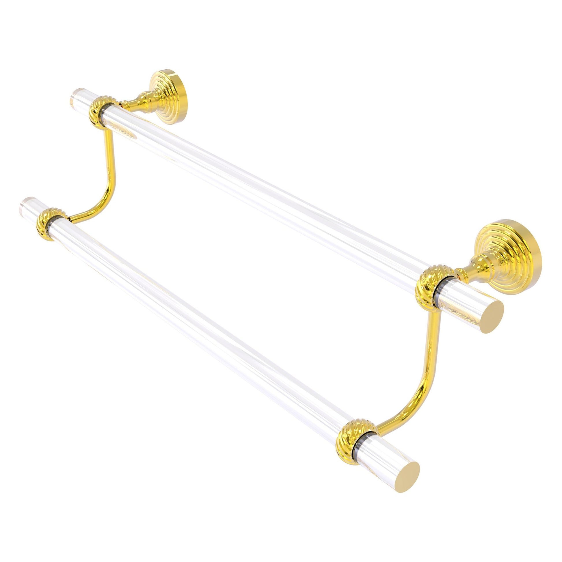 Allied Brass Pacific Grove 40" x 5.3" Polished Brass Solid Brass 36-Inch Double Towel Bar With Twisted Accents