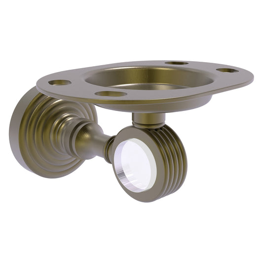 Allied Brass Pacific Grove 4.3" x 2.8" Antique Brass Solid Brass Tumbler and Toothbrush Holder With Grooved Accents